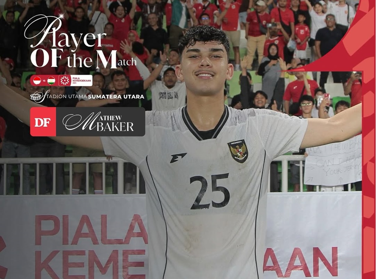 Mathew Baker Jadi Man of the Match Indonesia vs Tajikistan di Piala Kemerdekaan 2025