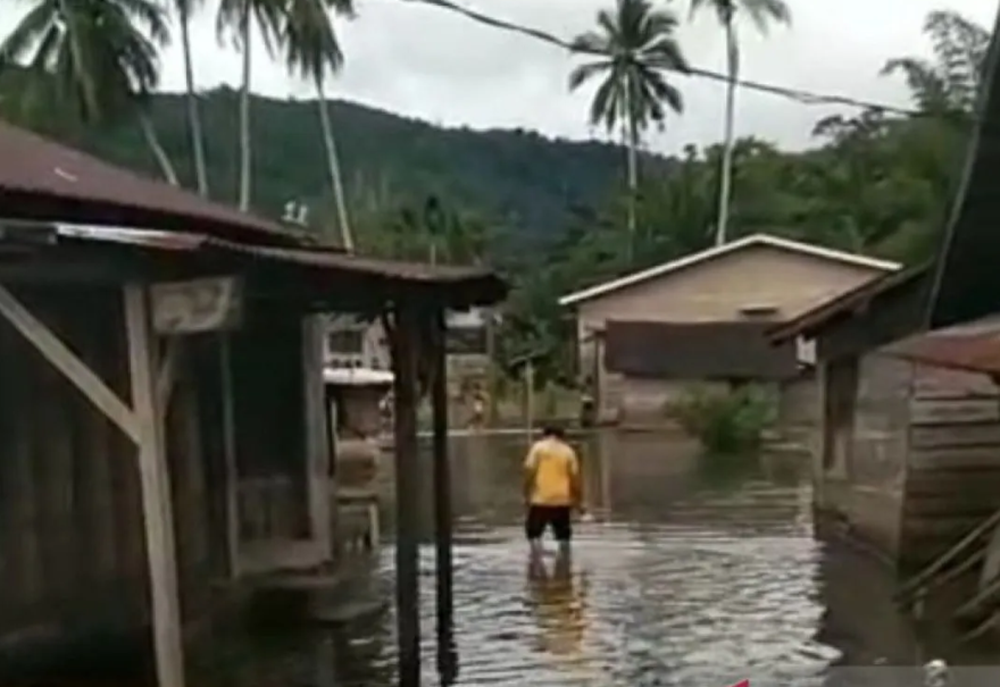 Sungai Batang Toru Meluap, Belasan Rumah di Tapanuli Selatan Terendam Banjir