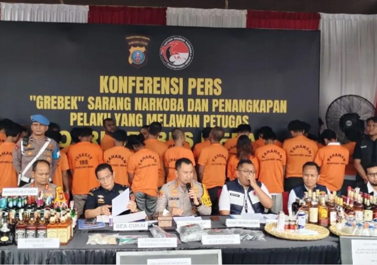 Gerebek Sarang Narkoba 72 Hari, Polrestabes Medan Tangkap 34 Tersangka: Sindikat Pakai Drone hingga Pagar List