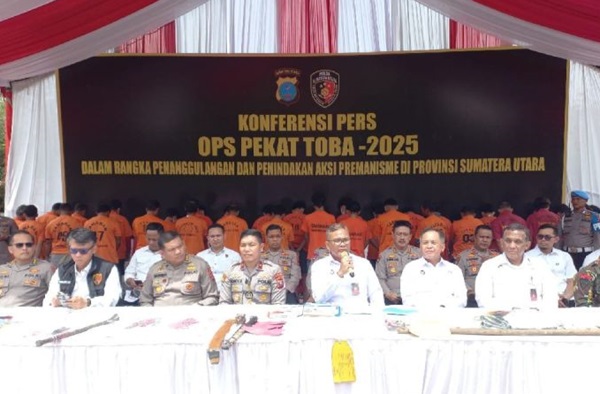 Operasi Pekat Toba 2025, Polda Sumut Jaring 1.130 Pelaku Premanisme