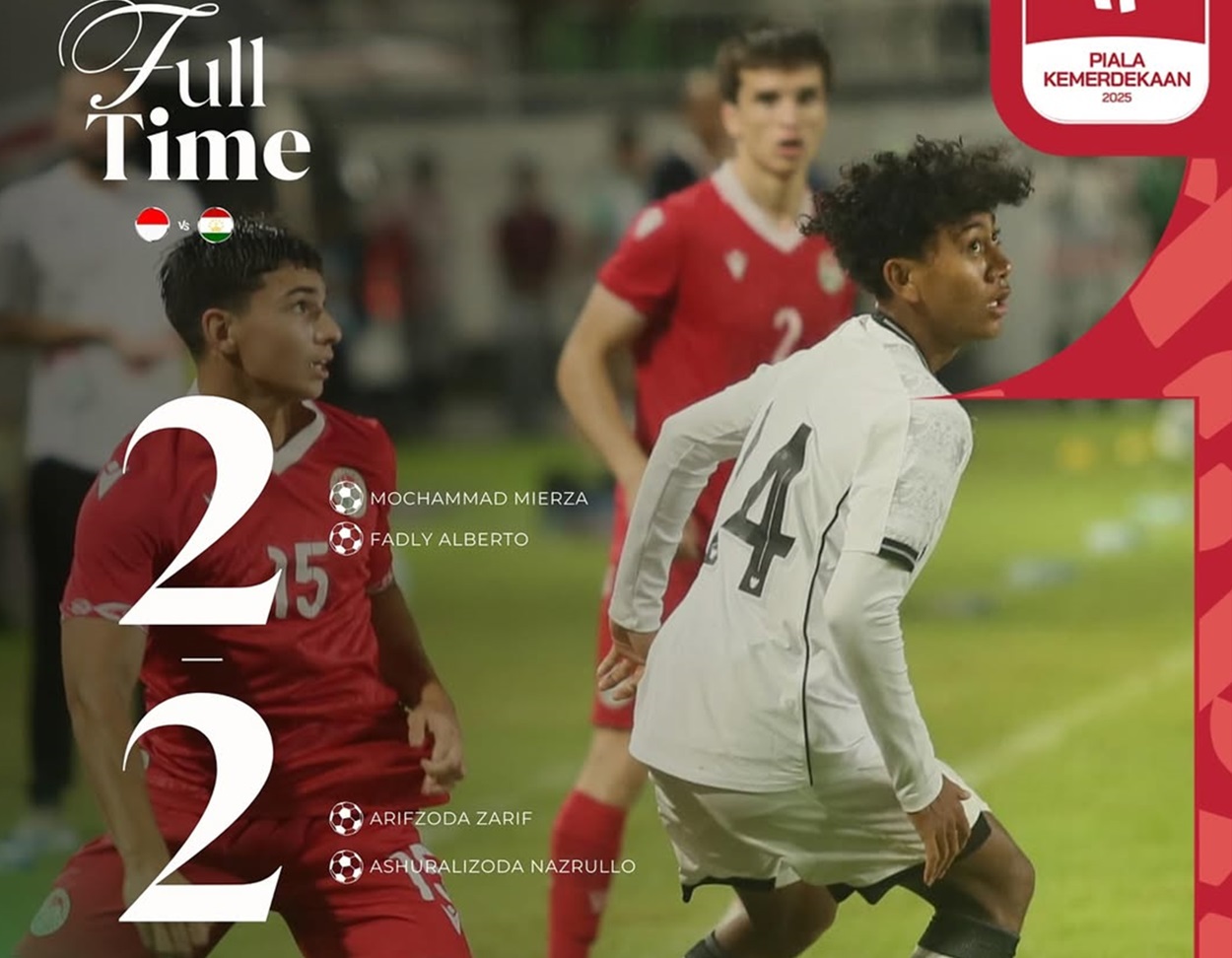 Piala Kemerdekaan U-17: Indonesia Tahan Imbang Tajikistan 2-2 di Laga Sengit