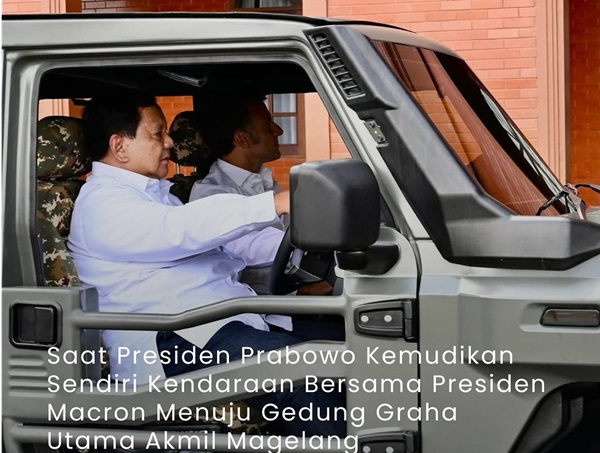 Momen Langka! Presiden Prabowo Jadi Sopir Macron saat Kunjungan ke Akmil Magelang