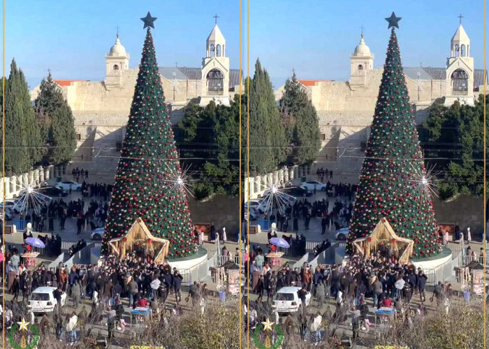 Dua Tahun Sepi, Kini Ribuan Jemaat Padati Pelataran Manger Square Bethlehem