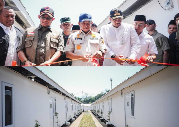 Targetkan Pengungsi Kosong Sebelum Ramadan, Bobby Nasution dan Mendagri Resmikan Huntara di Tapsel