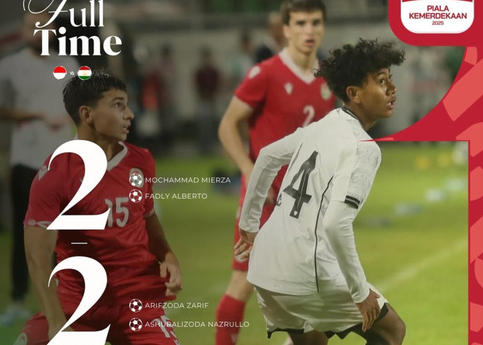 Piala Kemerdekaan U-17: Indonesia Tahan Imbang Tajikistan 2-2 di Laga Sengit