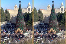 Dua Tahun Sepi, Kini Ribuan Jemaat Padati Pelataran Manger Square Bethlehem